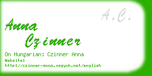 anna czinner business card